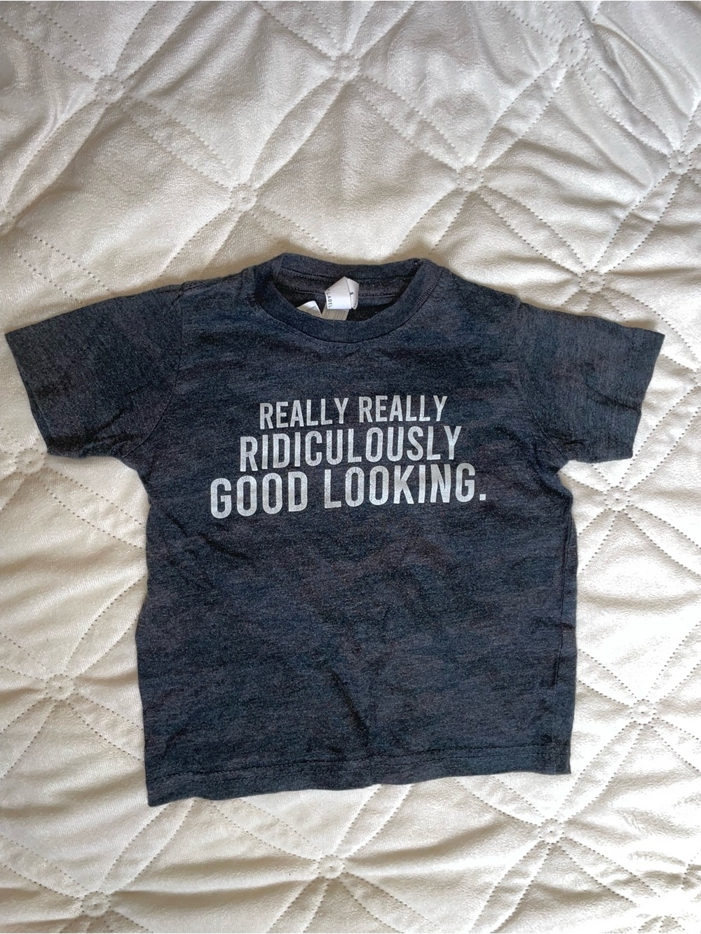 Rabbit Skins Navy Short Sleeve Tee with White Text